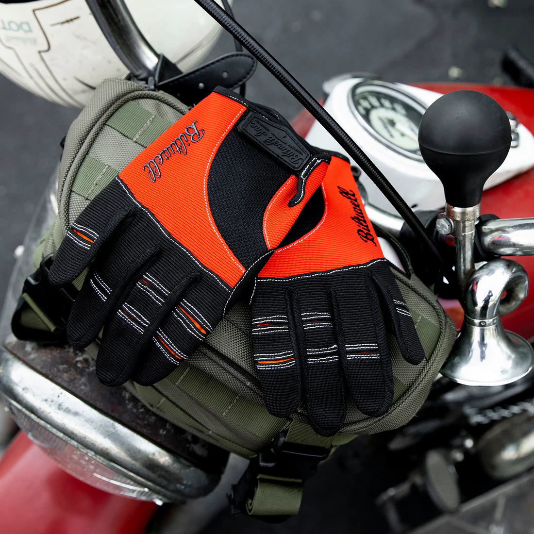 MOTO GLOVES - ORANGE/BLACK BILTWELL