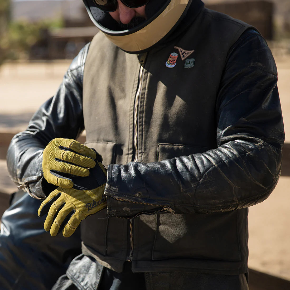 MOTO GLOVES - OLIVE/BLACK BILTWELL